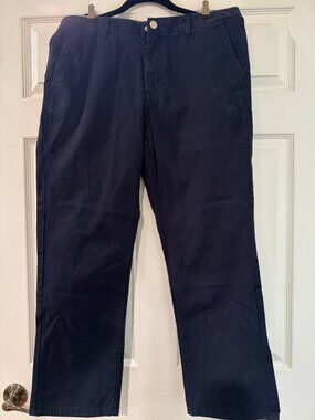 Tailor Vintage Mens Navy Straight Fit Washed Chinos Size 34x30 100% Cotton